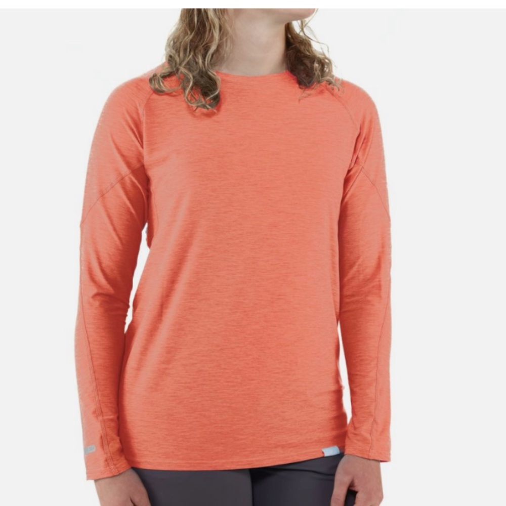 NRS H2Core Long Sleeve Crew Shirt Silkweight Women's XL Orange Stretch